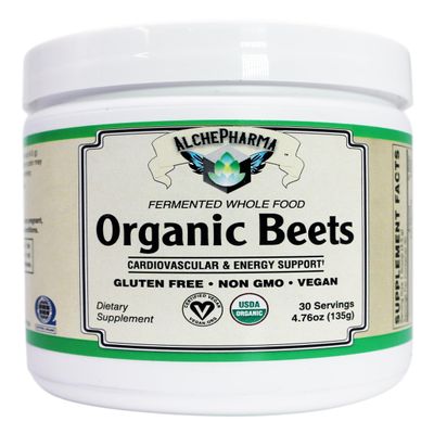 AlchePharma Organic Fermented Beet Root Powder (30 Servings, 4.76, Ounce)