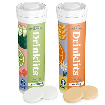 Drinklits Lemon-Lime & Orange Electrolyte Tablets (2) Tube Bundle | Citrus Daily Hydration Combo Pack | Delicious Natural Flavors  0g Sugar  Daily Use | 20 Servings - 10 Tablets Per Tube