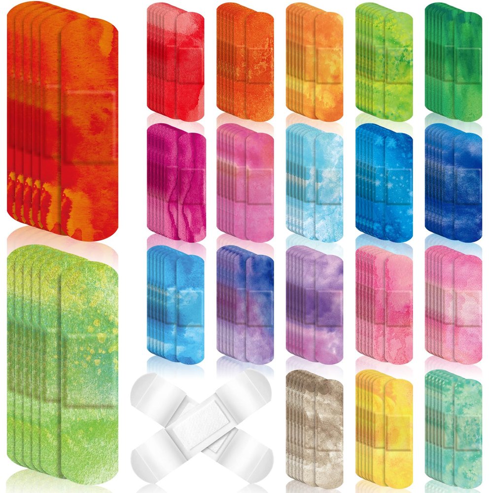 Panelee 120 Pcs Kids Bandages 2.83'' x 0.75'' Cute Style Flexible Waterproof Bandages Bulk Breathable Strip for First Aid & Wound Care Protection(Colorful Style)