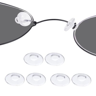 DROGO 3 Pairs Silicone Eyeglass Nose Pads, 9mm Circular Rectangle Replacement Nose Pieces, Anti-Slip Plug-in Nose Pads