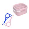 ARGOMAX Denture case, Denture Cup for Soaking dentures, Thorough Cleaning of dentures, Retainer, Clear Braces (Pink) view 1