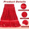 Roshtia 16 Pack Mop Head Replacement Large Heavy Duty Mop Head Commercial Replacement Looped End Cotton String Industrial Washable Mophead Refills for Commercial Industrial Home Cleaning(Red) view 4