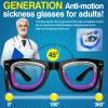 Hion Adult Anti- Motion Sickness Smart Glasses, Ultra-Light Portable Nausea Relief Liquid Glasses, Carsickness Airsickness Seasickness Glasses, Kids Travel/Cruise EssentialsBlack view 3