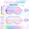 Cuffbow 12 Pcs Plush Sleeping Eye Masks Bulk Comfortable Sleep Eye Cover Mask for Kids Women Men Soft Furry Blindfold Faux Fur Shade for Travel Nap Sleepover Party Supplies(Rainbow) view 2