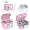 ARGOMAX Leak Proof Denture Bath Cup, Portable Soaking Denture Box, Denture Bath Case with Strainer, for Dentures and Braces, Upgraded Version with Storage Compartment (Pink + White). view 4