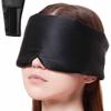 SOLZEK Nature Silk Sleeping Mask Soft Featherweight Eye Mask Large Wrap-Around Blindfold with Adjustable Velcro Blackout for Wild Sleeper Nose Cut (Black) view 1