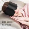 SOLZEK Nature Silk Sleeping Mask Soft Featherweight Eye Mask Large Wrap-Around Blindfold with Adjustable Velcro Blackout for Wild Sleeper Nose Cut (Black) view 2