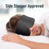 SOLZEK Nature Silk Sleeping Mask Soft Featherweight Eye Mask Large Wrap-Around Blindfold with Adjustable Velcro Blackout for Wild Sleeper Nose Cut (Black) view 4