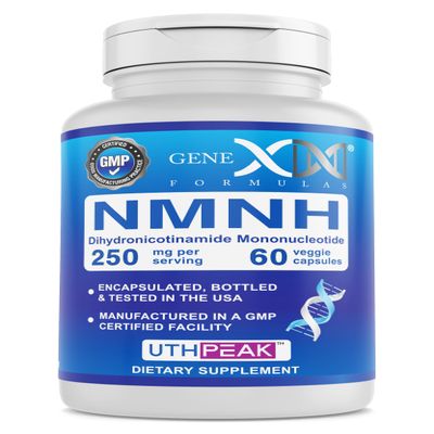 Genex Formulas 250mg NMNH (60 Capsules - 30 Servings) | Uthpeak NMNH (Dihydronicotinamide Mononucleotide) NAD+ Precursor for Healthy Aging - Non-GMO, Gluten-Free, Vegetarian