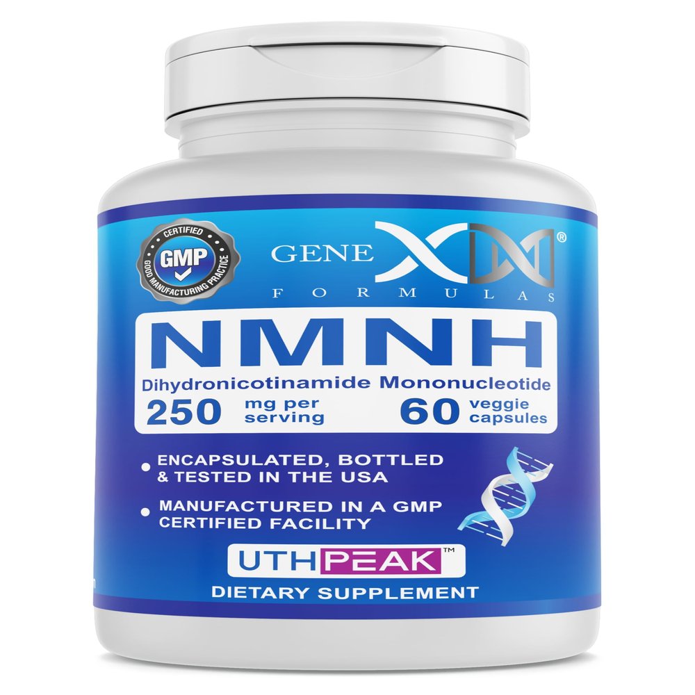 Genex Formulas 250mg NMNH (60 Capsules - 30 Servings) | Uthpeak NMNH (Dihydronicotinamide Mononucleotide) NAD+ Precursor for Healthy Aging - Non-GMO, Gluten-Free, Vegetarian