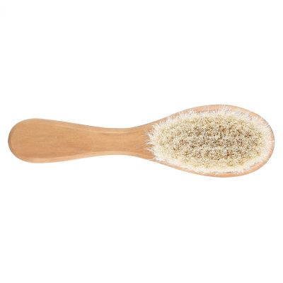 Baby Brush Baby Hair Brush Soft Goat Hair Baby Infant Head Massage Grooming Comb with Wooden Handle