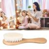 Baby Brush Baby Hair Brush Soft Goat Hair Baby Infant Head Massage Grooming Comb with Wooden Handle view 3