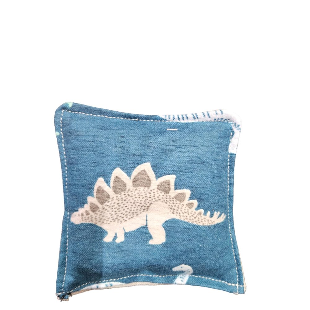 Boo Boo Rice Bag for Kids, Soft Fabric Cold Pack, Cold Hot Therapy, Ice Packs, First Aid Injuries Toothache, Breast Feeding, Reusable Eco Friendly Non toxic, Cute warm Compress (Blue Dinos)