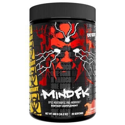 Mutant Mind FK - Epic Nootropic Pre-Workout - Brain Supplement for Mental Focus - 20 Serve - Sour Peach - 460g