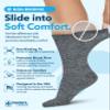 Doctor's Select Diabetic Socks for Men 9-12 - 4 Pairs Crew Neuropathy Socks for Men | Charcoal Grey, Grey, Brown, Tan view 2