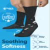 Doctor's Select Diabetic Socks for Men 9-12 - 4 Pairs Crew Neuropathy Socks for Men | Charcoal Grey, Grey, Brown, Tan view 3