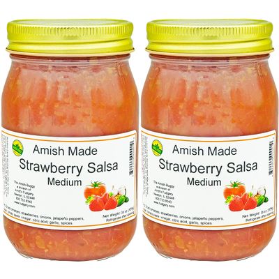 Arndts Fudgery Amish Made Salsa 2-16 oz. Jars (Strawberry Medium)