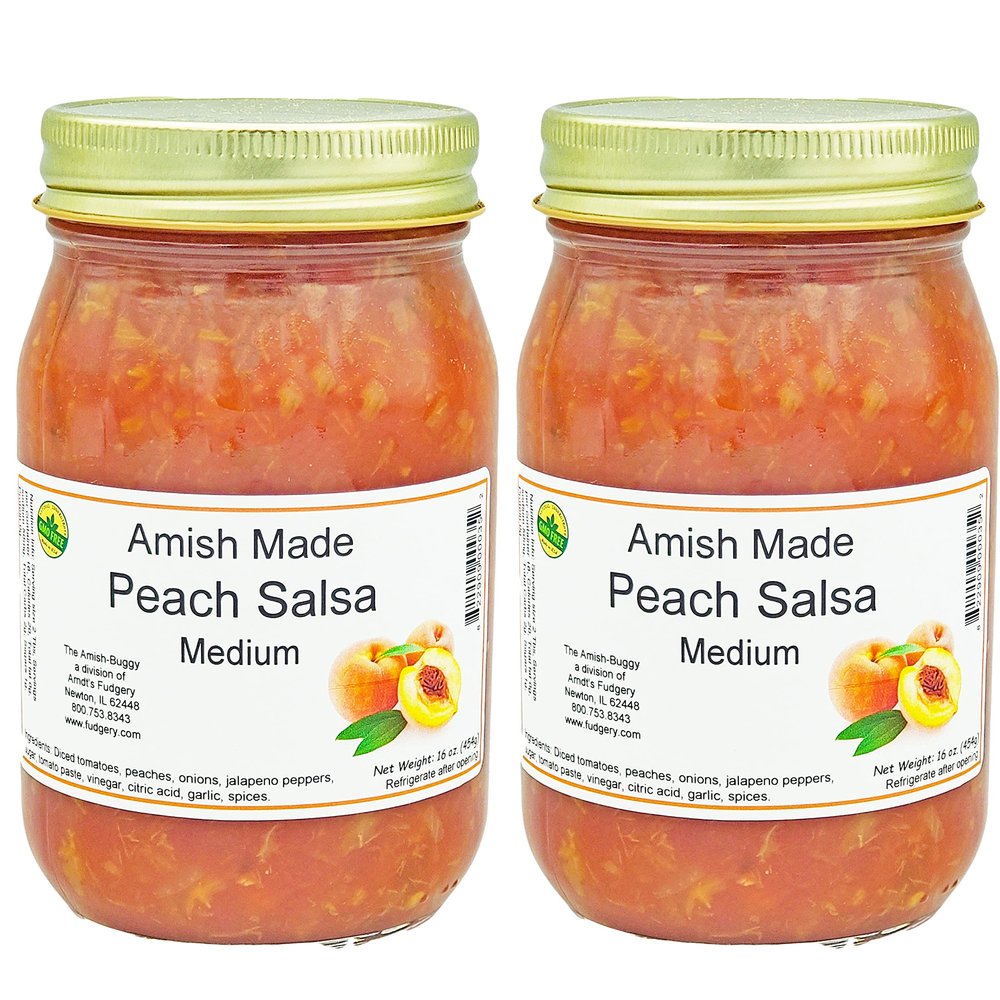 Arndts Fudgery Amish Made Salsa 2-16 oz. Jars (Peach Medium)