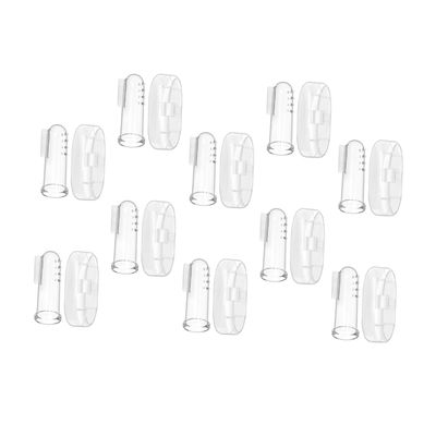 minkissy 20sets Finger Toothbrush Silicone Massagers for Oral Care Soft-Bristle Finger Toothbrushes for Newborns Includes Carrying Case