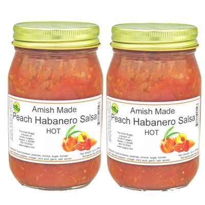 Arndts Fudgery Amish Made Salsa 2-16 oz. Jars (Peach Habanero Hot)