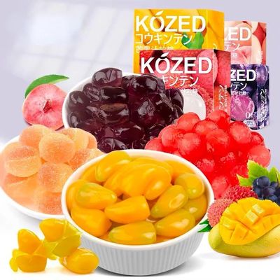 5 flavors Peeling fruit juice fudge,50% Juice Content gummy candy,White peach mango sugar,grape Litchi sugar soft candy Toffee,Healthy Candy SnacksChinese candy gift (Mixed flavor70g,5 box)