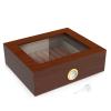 20-30 Counts Cigar Box with Hygrometer Humidifier and Divider,Handmade Glass Top Cigar Humidor, Desktop Storage Case view 1