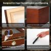 20-30 Counts Cigar Box with Hygrometer Humidifier and Divider,Handmade Glass Top Cigar Humidor, Desktop Storage Case view 3