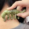 Beaupretty Jade Scalp Massager Comb Guasha Scraping Scalp Comb Gua Sha Massage Tool for Facial Back Body Stress Relax Green view 2