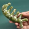 Beaupretty Jade Scalp Massager Comb Guasha Scraping Scalp Comb Gua Sha Massage Tool for Facial Back Body Stress Relax Green view 3
