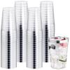 I00000 50 Pack 12 oz Silver Plastic Cups, Silver Rimmed Disposable Cups, Party Wine Glasses Disposable Cocktail Glasses Heavy Duty Cups with Silver Rim, 12 Ounce Plastic Tumblers For Party view 1