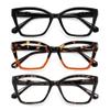 resjok 3Pack Reading Glasses for Women-Blue Light Blocking Readers Fashion Cat Eye Eyeglasses Spring Hinge(Mix1, 0.75x) view 1