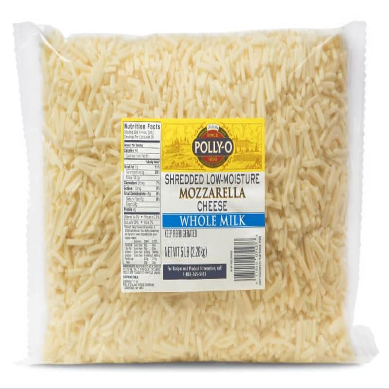 Generic POLLY-O LOW MOISTURE WHOLE MILK MOZZARELLA SHREDDED CHEESE, 5 LB. BAG