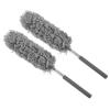 M METERXITY 2 Pack Microfiber Duster - 13.8 to 32.7 Inch Extendable Washable Brush, Apply to Furniture/Office/Display Box/Photo Albums (Gray) view 1
