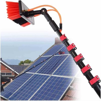 Window Telespole Cleaning Brush, Water Fed Cleaning Tool, for Cleaner Conservatory Roof Photovoltaic Panel Cleaning Window Clean (Color : 4m/13.1ft, Size : 30Cm)