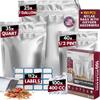 100 Pack Mylar Bags with Oxygen Absorbers - 11 MIL Thick 3 Sizes - 25x1 Gallon 35x1 Quart 40x1/2 Pint - Reusable Aluminum Foil Sealable Mylar Food Storage Bags & 112 Labels, Sealable Smell Proof view 1