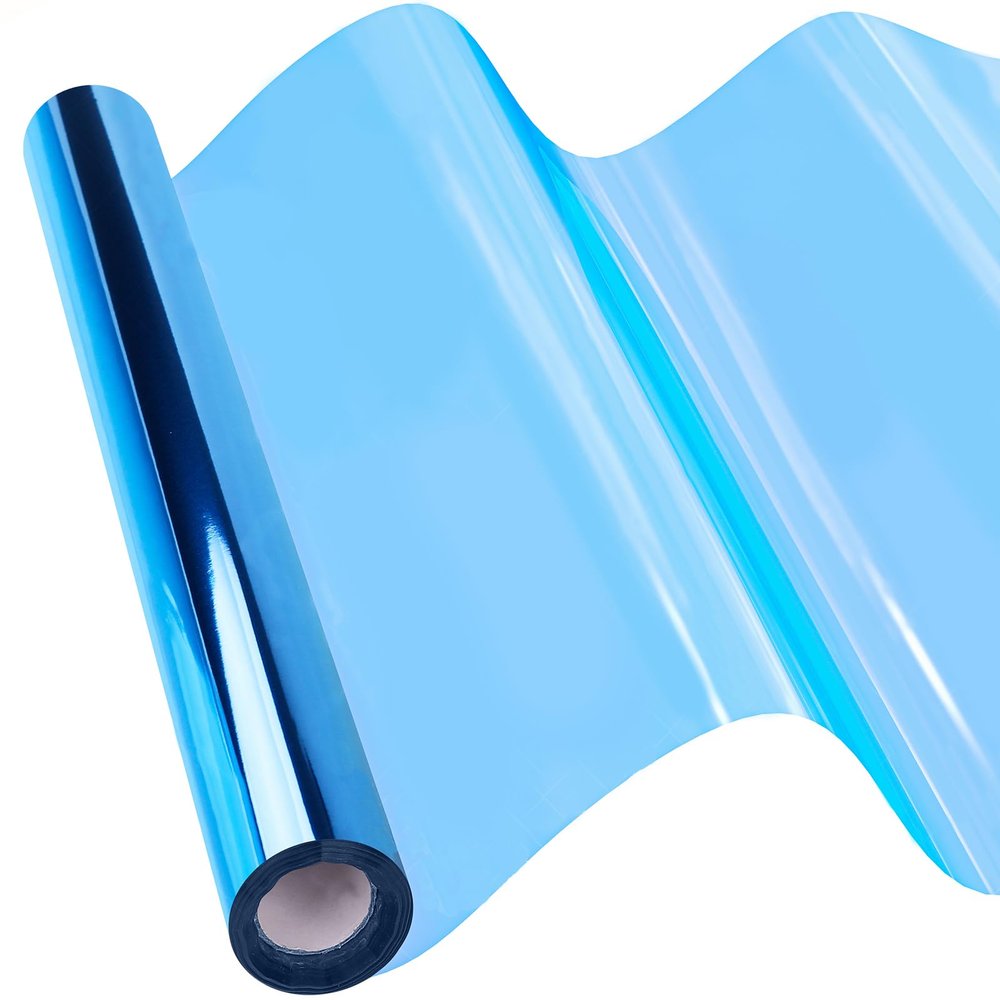 Vanhench Cellophane Wrap Paper for Gift Basket, Gift Wrapping Paper, 3Mil Thick 16" x 100' Blue Cellophane Paper for Bouquet Flower Wrapping