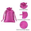 Patikil Satin Bags with Drawstring, 50 Pack 4x6 Inch Wedding Favor Mini Gift Packaging Bags for Birthday Christmas Jewelry Party, Rose Red view 3