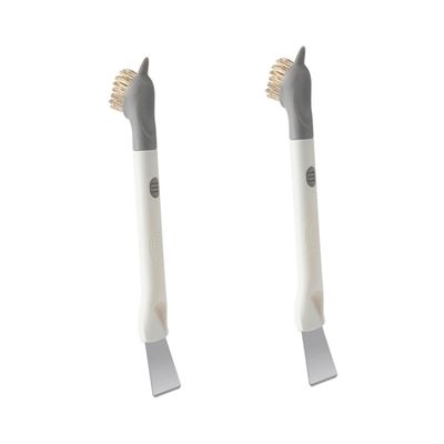 Ipetboom 2pcs Kitchen Cleaning Brush for Stoves Cooktops and Pots Multi-Function Brush for Stubborn Grease and Grime for Deep Cleaning and Crevice Scrubbing