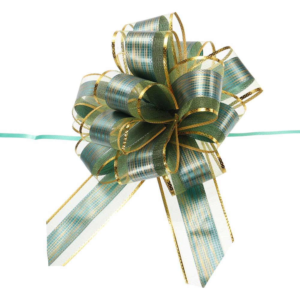 DMiotech 20pcs 7 Inch Big Gift Wrapping Bows Birthday Organza Pull Bow Ribbon Chiffon for Presents Box Valentines' Day Florist Green