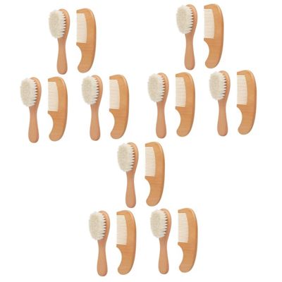 FRCOLOR 6pcs Wooden Hair Comb and Bathing Brush Newborns Gentle Scalp Care and Detangling for Home Use Soft Brush and Comb for Delicate Skin