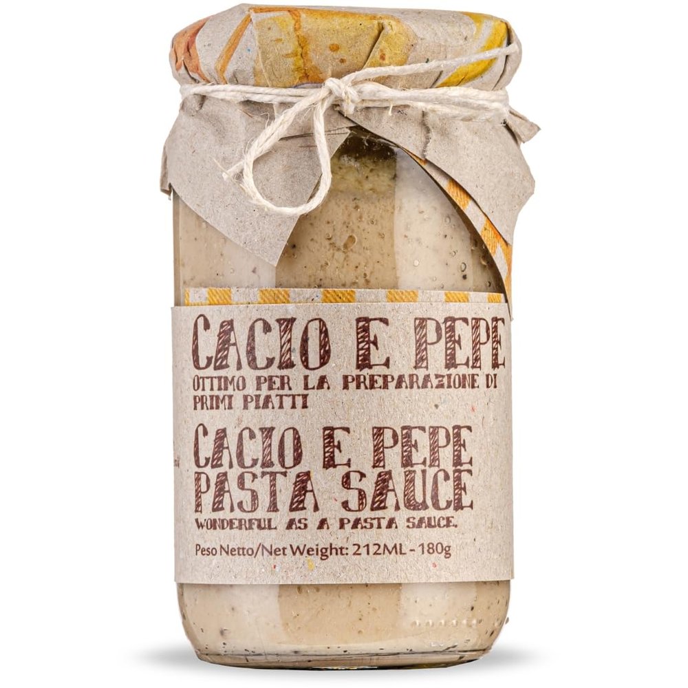 ARTIGIANI DEI SAPORI - Creamy Cheese and Pepper Pasta Sauce Jar, 6.3 oz. cacio e pepe, Product of Italy
