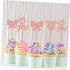 Ciieeo 36pcs Bowknot Clothing Shape Cake Cards for Baby Girl Party Edible Cake Decorations Wedding Cake Toppers view 4
