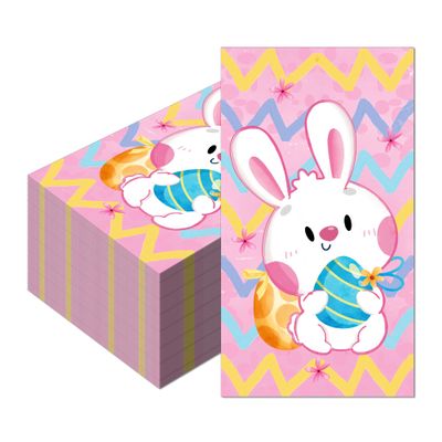 40 Pcs Cute Napkins Eco-Friendly Paper Napkins,Perfect for Easter Celebrations & Kids' Themed Events/Pink Rabbit