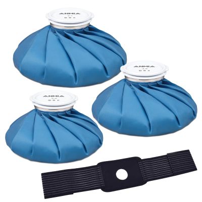 ANMIA Ice Pack Bags with Wrap for Injuries Reusable, Cold Pack Water Bag Hot Bag for Pain Relief, Leak-Proof Elastic Ice Bag