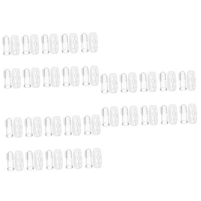 NOLITOY 30 Sets Finger Toothbrush for Infants Teething Brush Boys and Girls Oral Care Massager