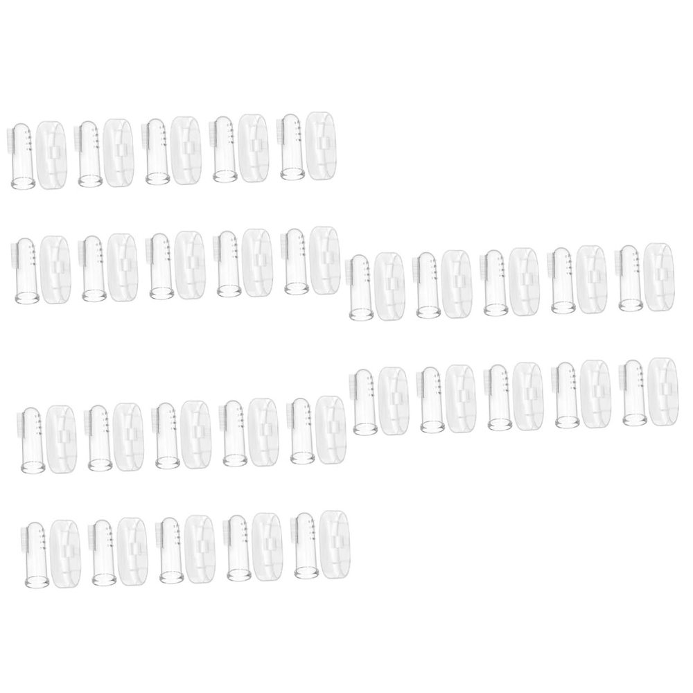 NOLITOY 30 Sets Finger Toothbrush for Infants Teething Brush Boys and Girls Oral Care Massager