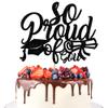 so Proud of you Glitter Cake Topper,Congrats Grad 2024- High School/College/High School College Graduation Party Supplies for 2024 Graduation Theme Party Supplies (Black) view 1