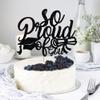 so Proud of you Glitter Cake Topper,Congrats Grad 2024- High School/College/High School College Graduation Party Supplies for 2024 Graduation Theme Party Supplies (Black) view 3