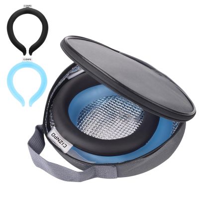 2PCS Neck Coolers Ice Cold Ring,with Insulated Bag,Wearable Neck Shoulder Cooling Tube for Hot Weather, Ice Collar for Outdoor Workers, Sports. Reusable Cool Wraps, Mixed Colors. (Blue+Black)