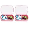 2PCS Small Pill Case Travel Pill Box Cute Pill Organizer for Purse Portable Daily Medicine Organizer 2 Compartment Pill Holder for Vitamins, Fish Oil, Supplements